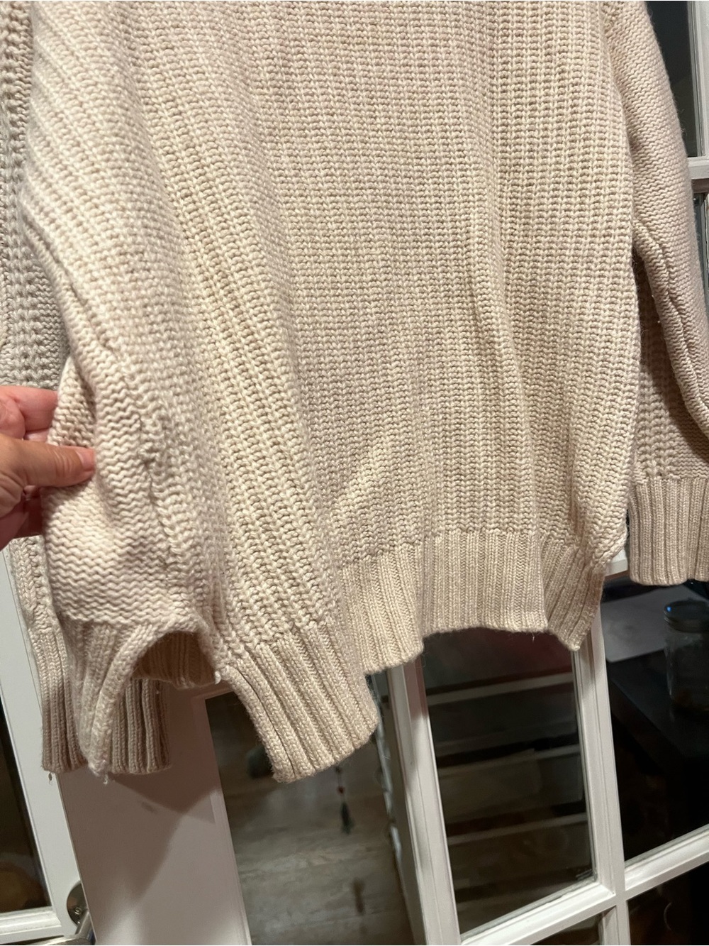 Cozy Cable Knit Crewneck Sweater - Cream - Picture 3 of 5